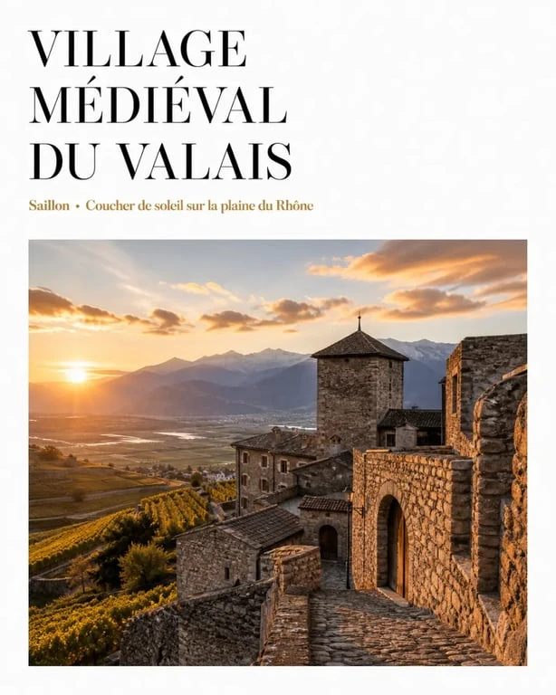 Les plus beaux villages du Valais : Saillon, village médiéval en pierre avec ruelles anciennes et vignobles