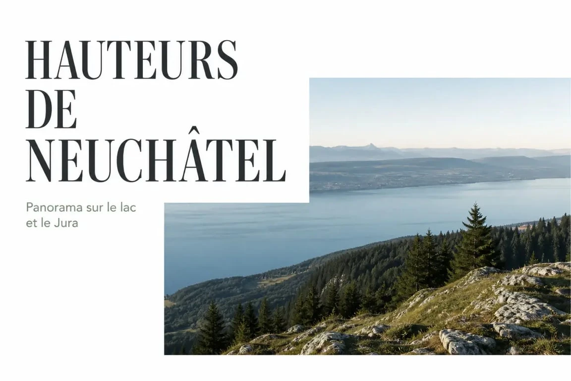 Neuchâtel suisse tourisme : panorama du Jura au-dessus du lac de Neuchâtel