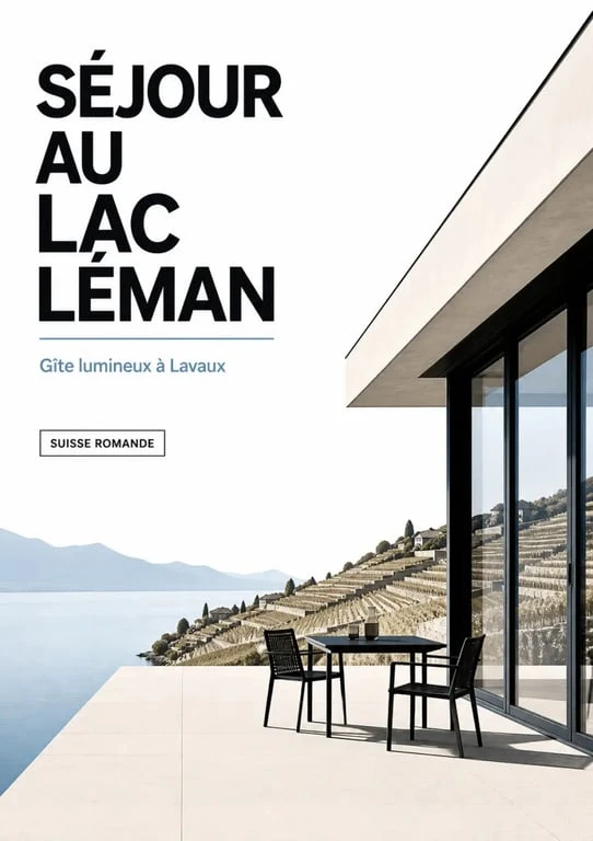 Gites de suisse romande au bord du Lac Léman avec terrasse et vue sur l’eau