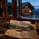 Gîte suisse : brochure, équipements et vue Alpes depuis le chalet