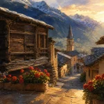 Les plus beaux villages du valais : ruelles d’Évolène et Grimentz, clocher et montagnes