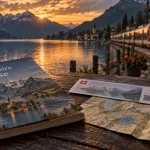 Guide de voyage suisse : train panoramique près d’un lac alpin