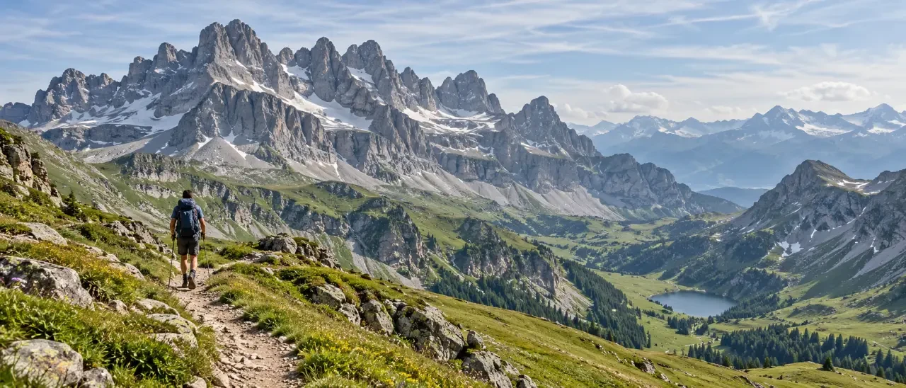 Paysage alpin du Tour des Dents du Midi avec les cols et les alpages