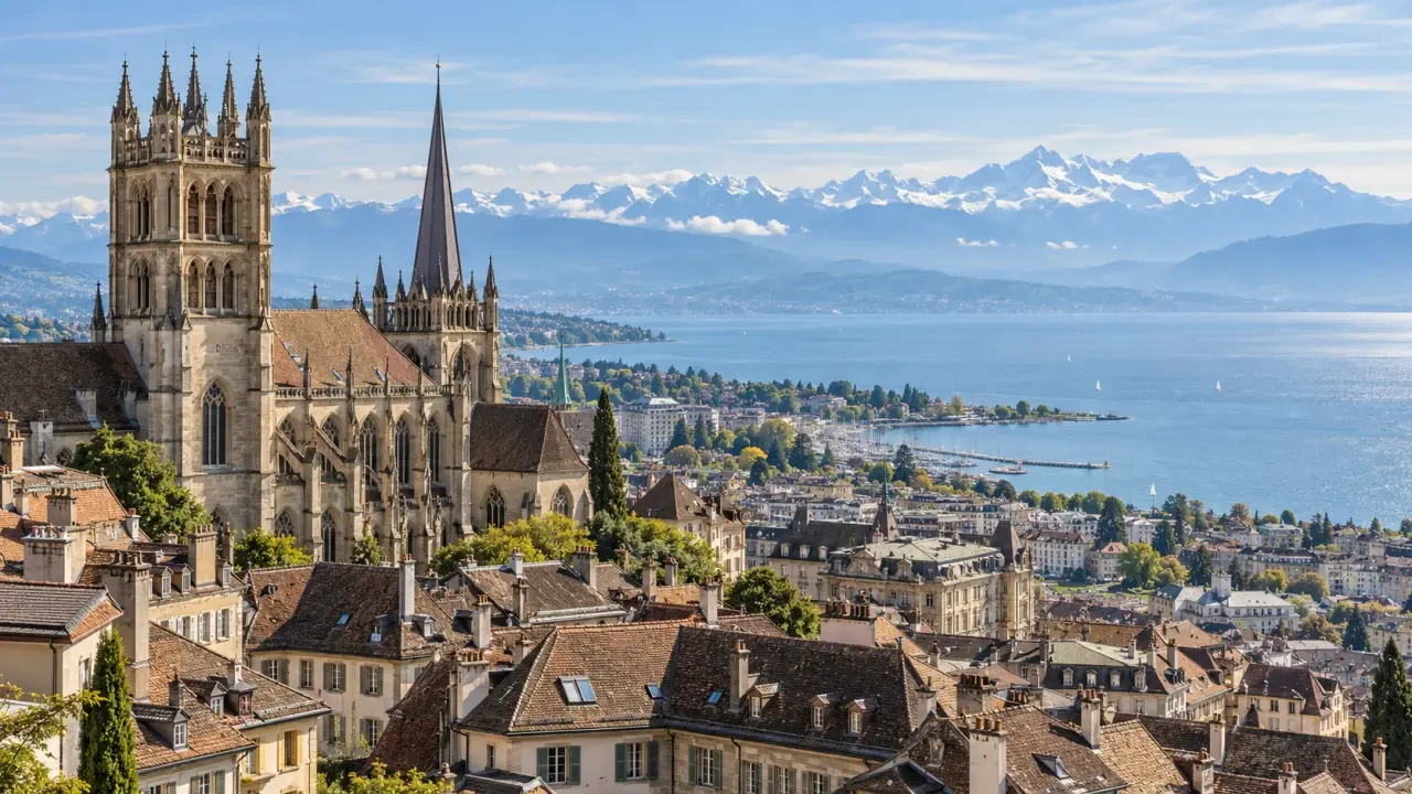 Activité à Lausanne entre la vieille ville, la cathédrale et le lac Léman