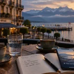 hotel lac leman suisse, terrasse d’hôtel avec vue sur le lac Léman