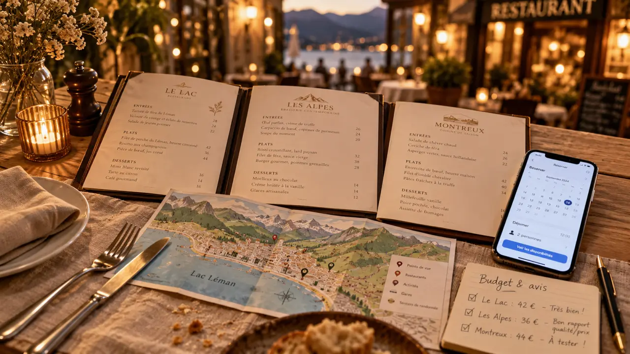 Restaurant a montreux suisse : menus et prix, ambiance et budget