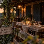 restaurant la table du sauloch en forêt : table et terrasse couvertes