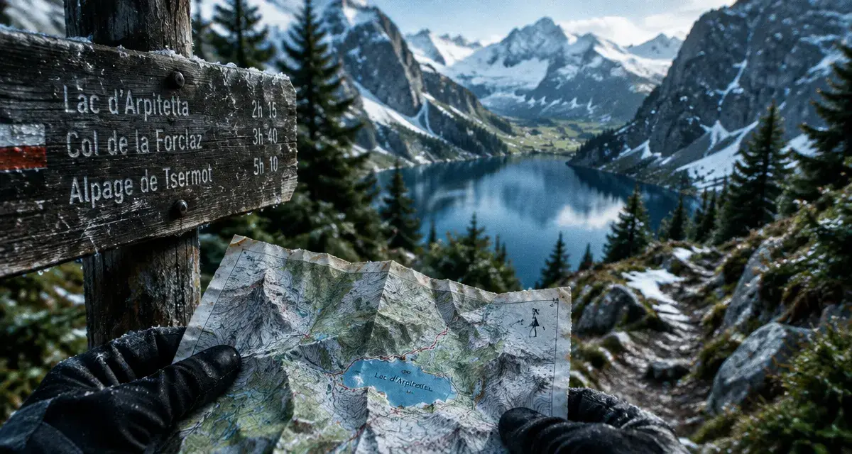 Suisse randonnée : lac d’altitude depuis un sentier suisse